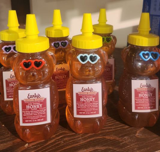 Honey Bear 12oz - Clover (with glasses)