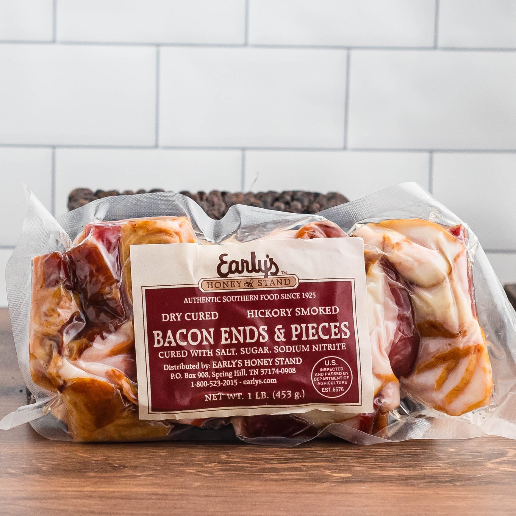 Country bacon, Dry-cured bacon, Hickory-smoked bacon, Artisanal bacon, Premium bacon, Gourmet bacon, Hickory-smoked meats, Country-style bacon, Dry-cured meats, Bacon ends and pieces, Bacon for cooking, Meat seasonings, Meat toppings, Pork seasonings, Pork toppings, Savory bacon pieces