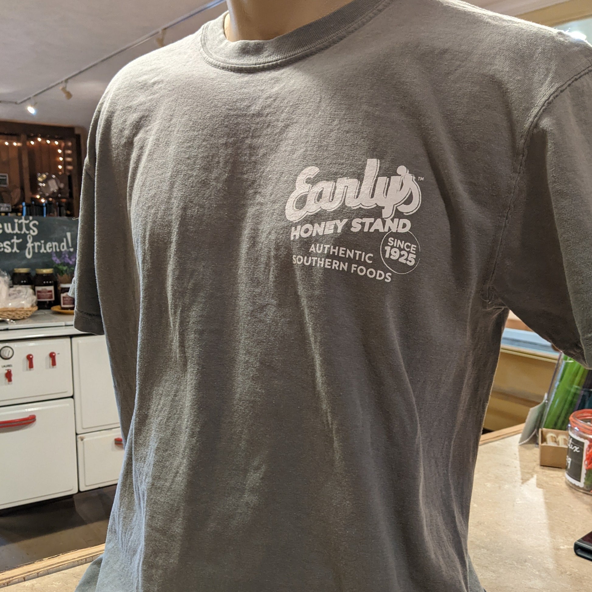 Front of Early's Truck Tee with Early's logo