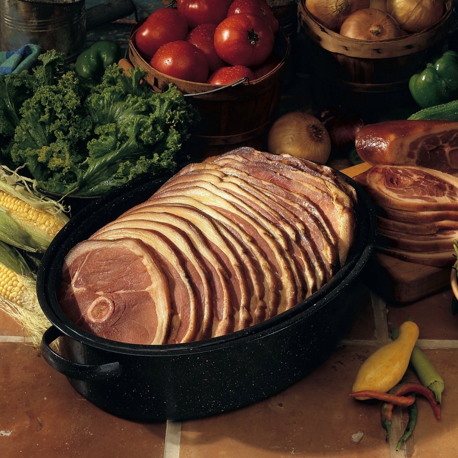 2lb Center Cut Ham Slices (Bone-in and Rind-on)